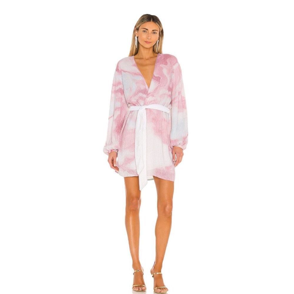 Retrofete‎ Gabrielle Robe Dress in Marble Pink Small